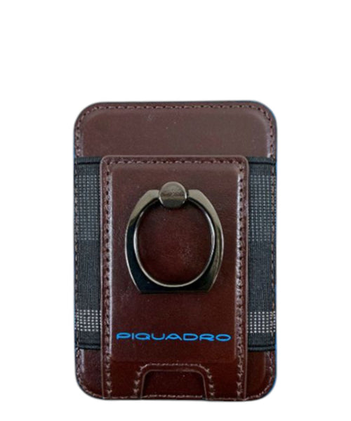 Portacarte MagSafe Piquadro in pelle con anello