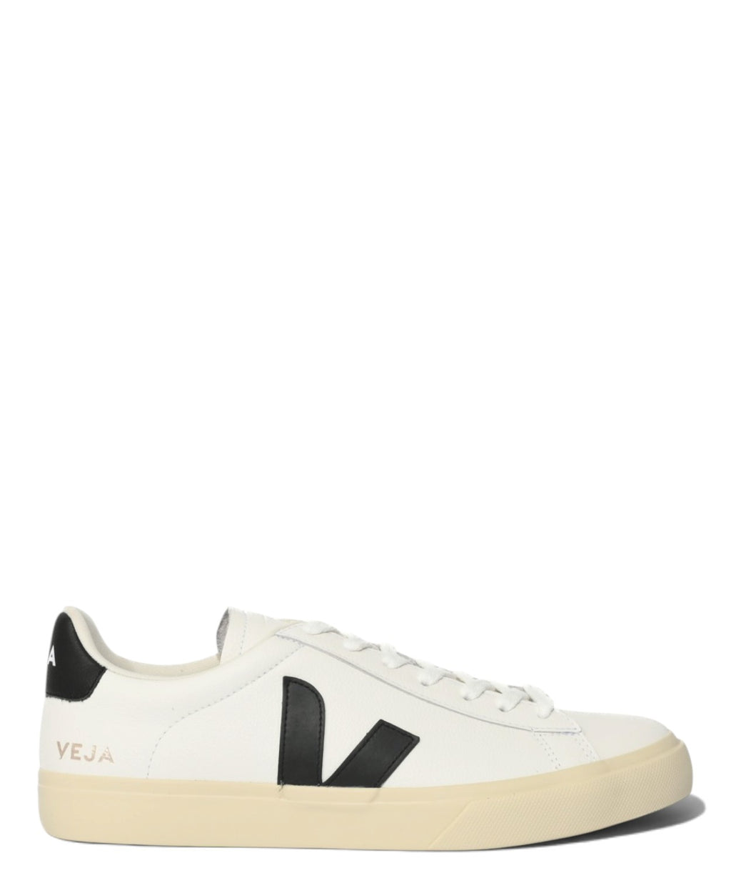 VEJA Campo Leather White Black Sneaker Uomo in Pelle