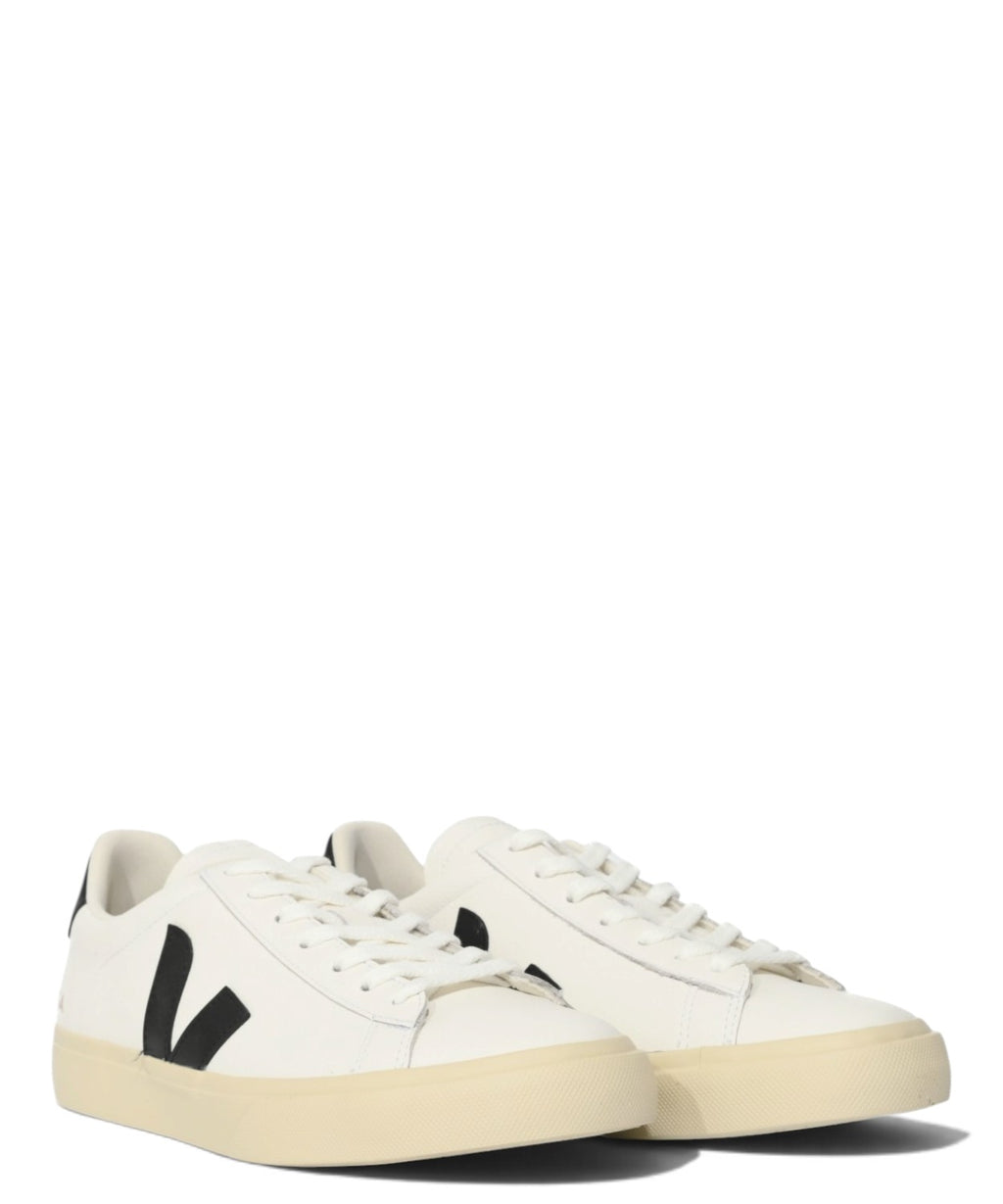 VEJA Campo Leather White Black Sneaker Uomo in Pelle
