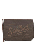 Clutches Aline i voksbehandlet bomuld med logo