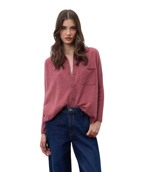 Maglia Poncho Andrea in Cashmere con Collo Camicia