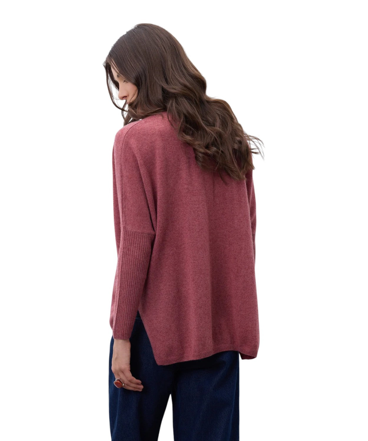 Maglia Poncho Andrea in Cashmere con Collo Camicia