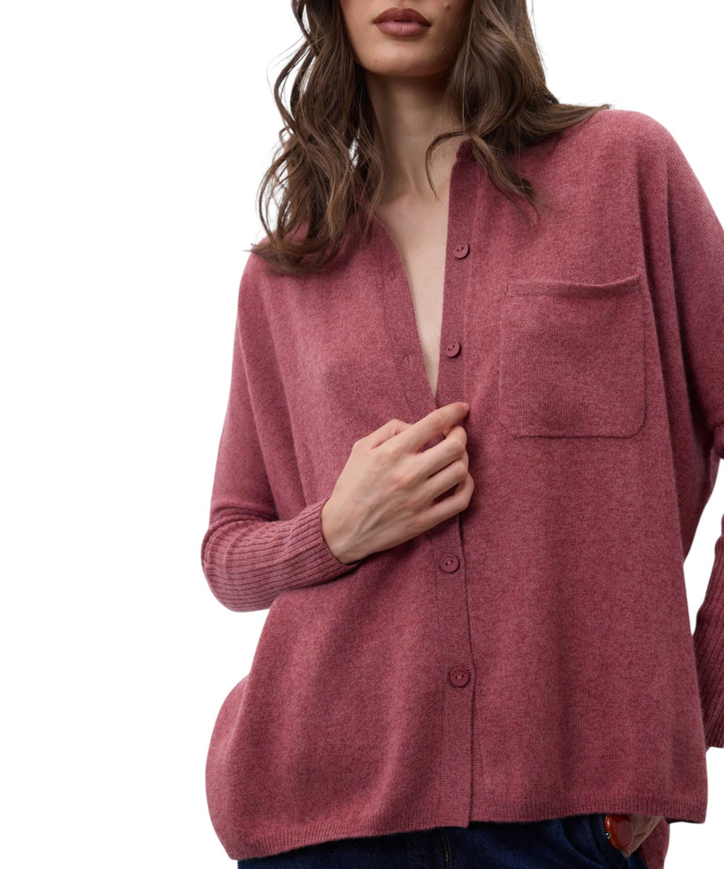 Maglia Poncho Andrea in Cashmere con Collo Camicia