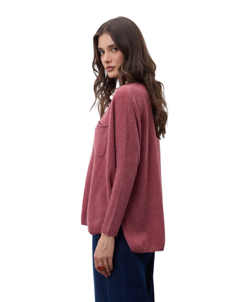 Maglia Poncho Andrea in Cashmere con Collo Camicia