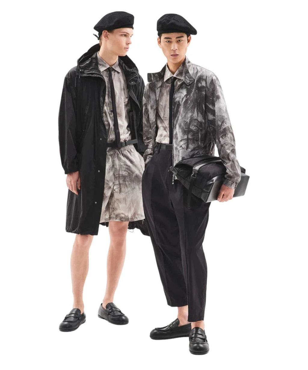 Camicia Oversize in Misto Lyocell con Stampa Palme-Emporio Armani-Camicie-Vittorio Citro Boutique