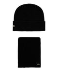 Set Cappello e Sciarpa Lacoste in Lana a Tinta Unita