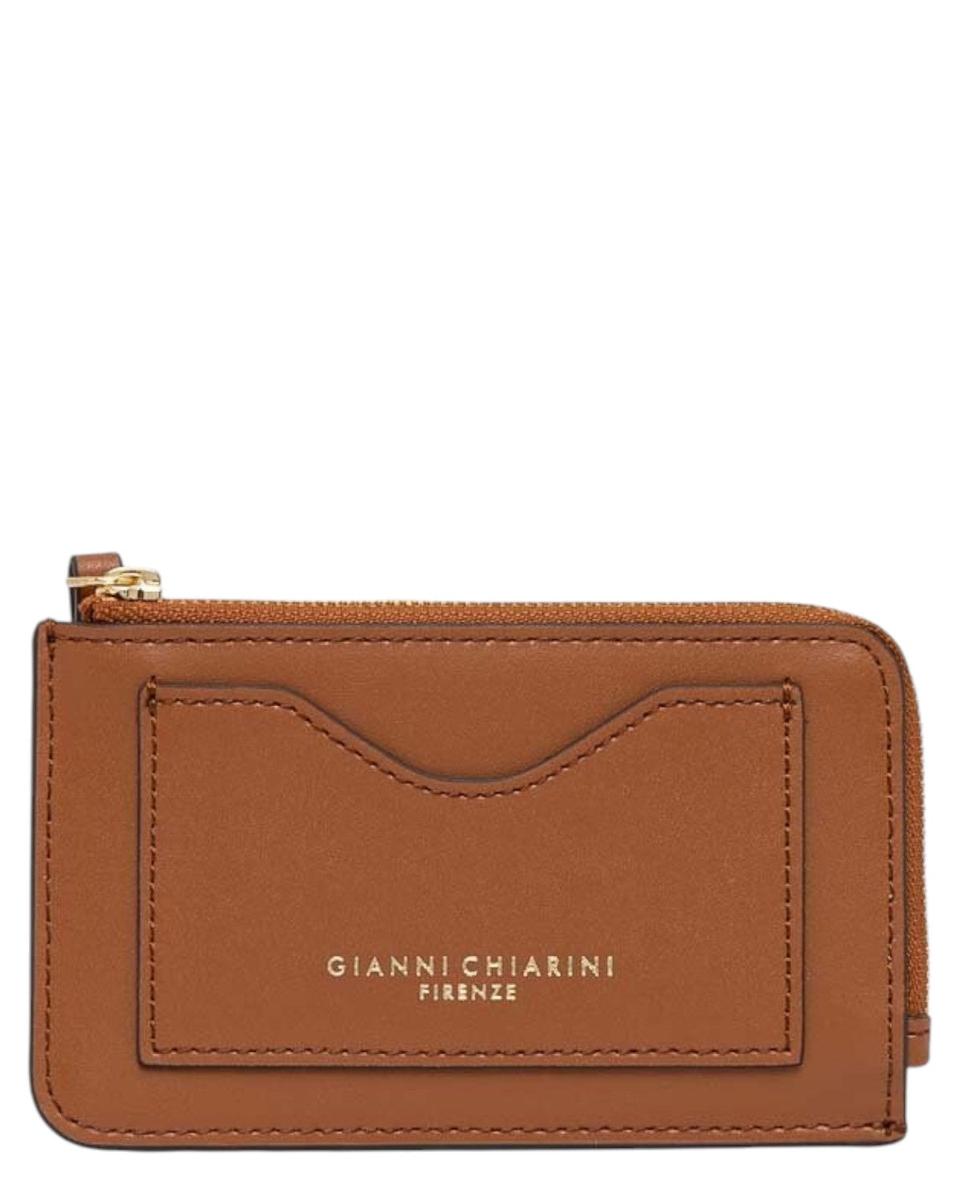 Portafoglio compatto in pelle liscia Gianni Chiarini con zip-Gianni Chiarini-Portafogli-Vittorio Citro Boutique