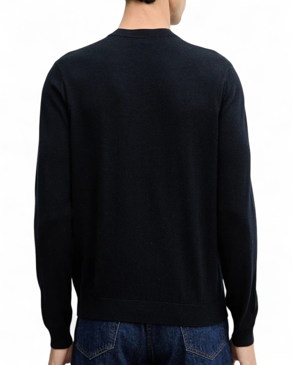 Maglione in Lana Vergine con Girocollo-Emporio Armani-Maglieria-Vittorio Citro Boutique