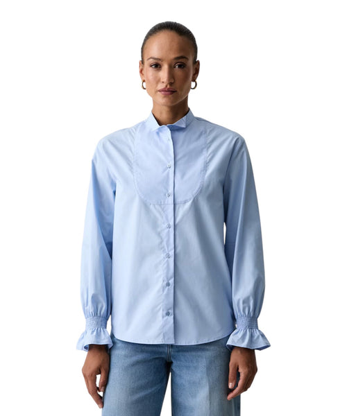 Camisa de senhora Twinset em algodão com gola subida