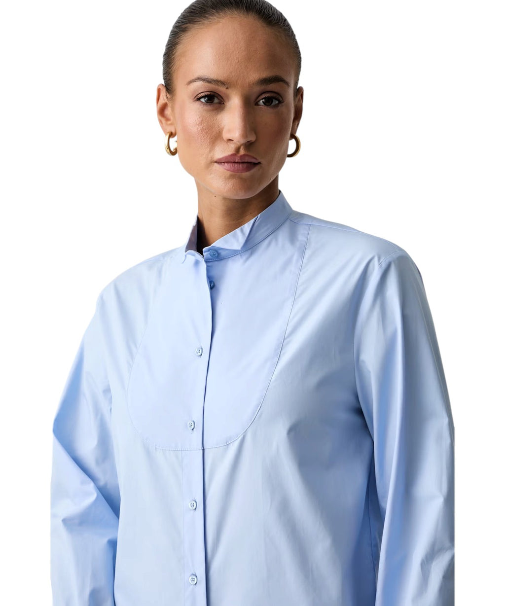 Camisa de mujer Twinset de algodón con cuello alzado