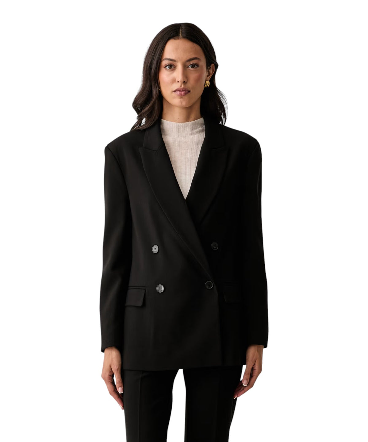 Damesjasje Twinset met dubbele rij knopen en viscose