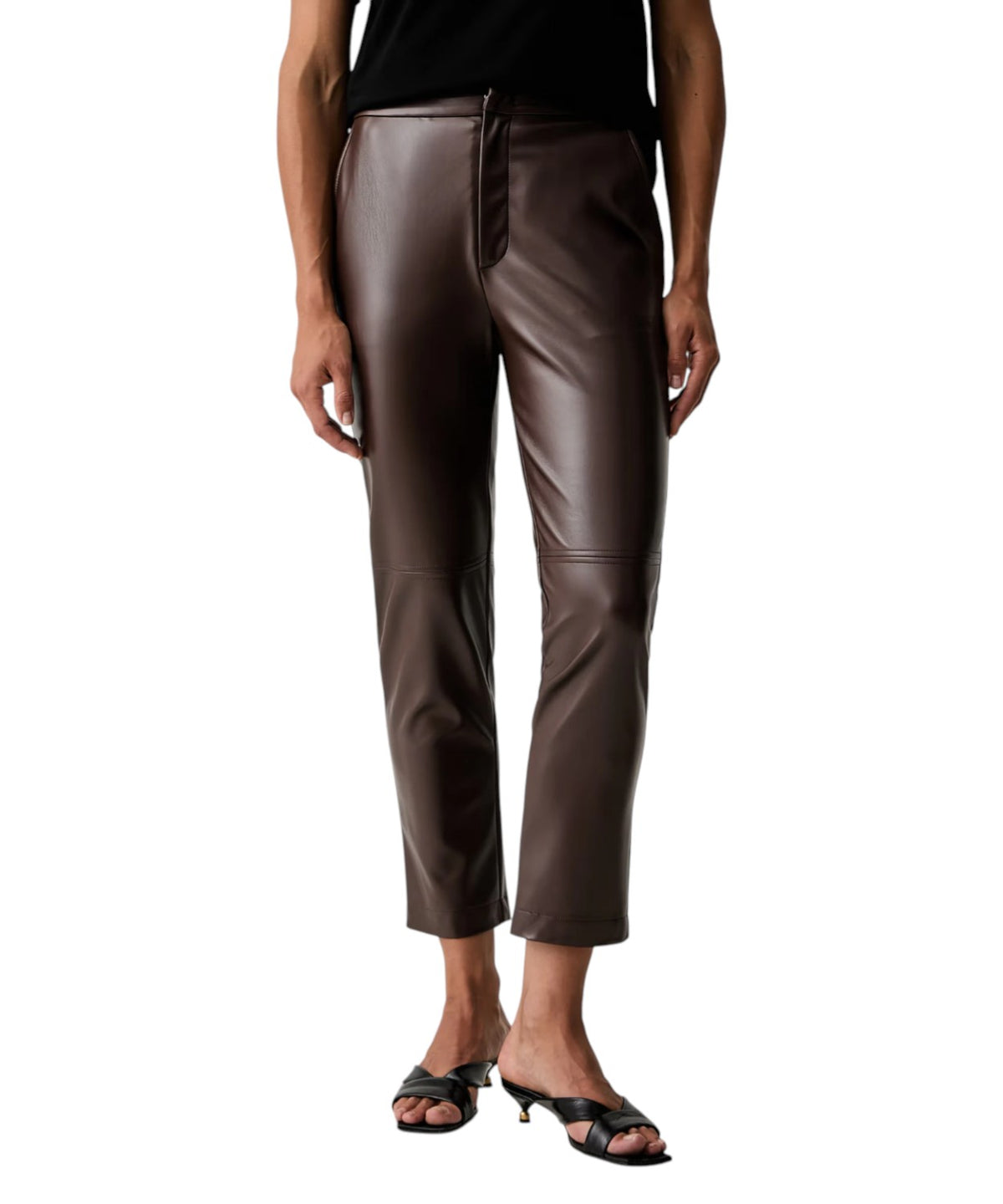 Twinset Damen-Hosen aus Kunstleder mit hoher Taille