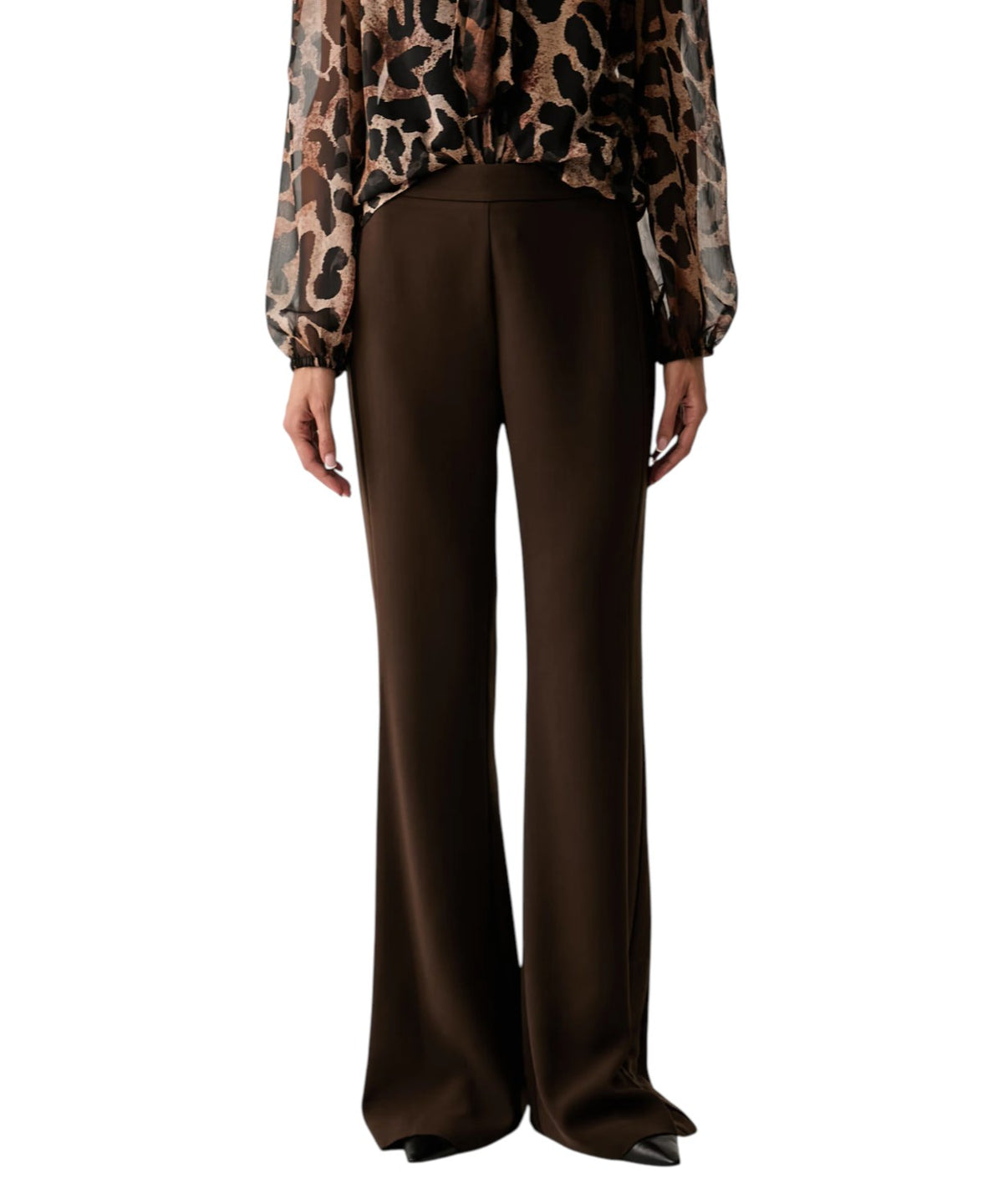 Pantalones Twinset de talle alto con pierna acampanada
