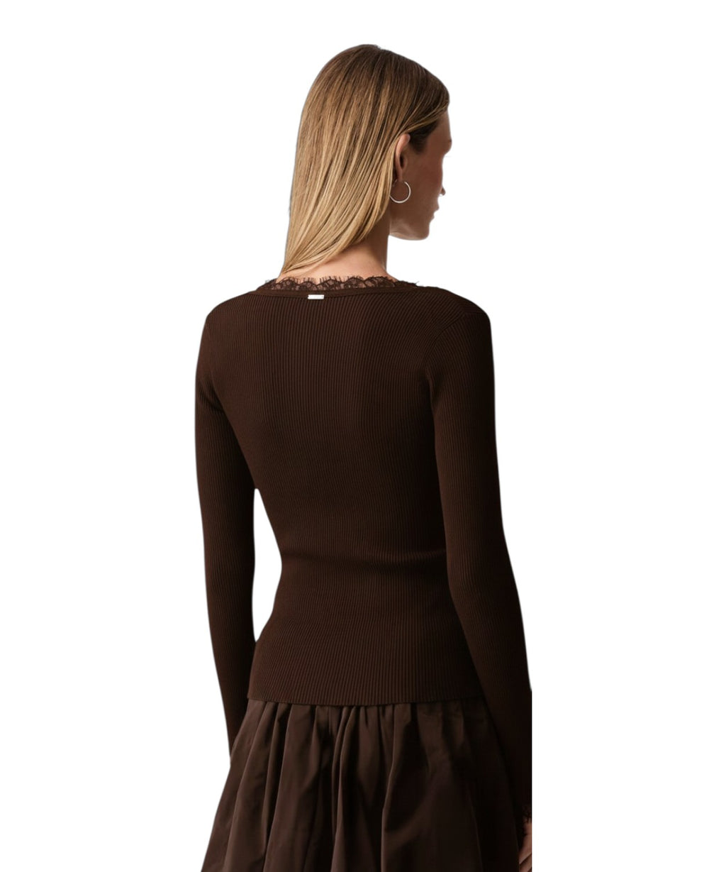 Maglia Donna Fitted con Pizzo Twinset