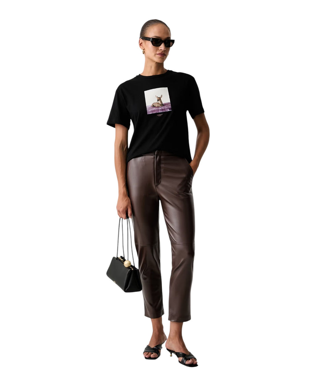 T-shirt donna cotone stampa animale Twinset