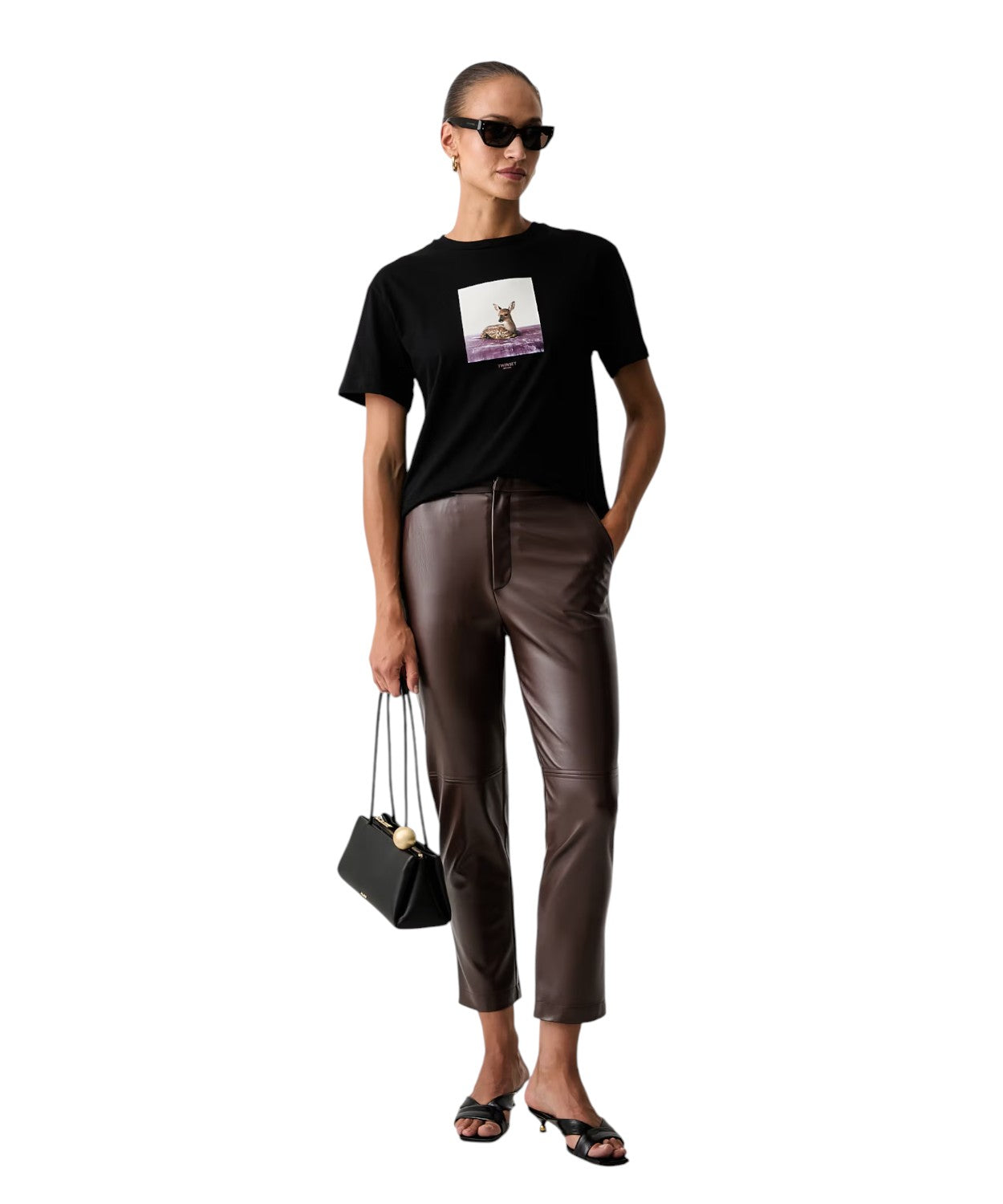 T-shirt donna cotone stampa animale Twinset