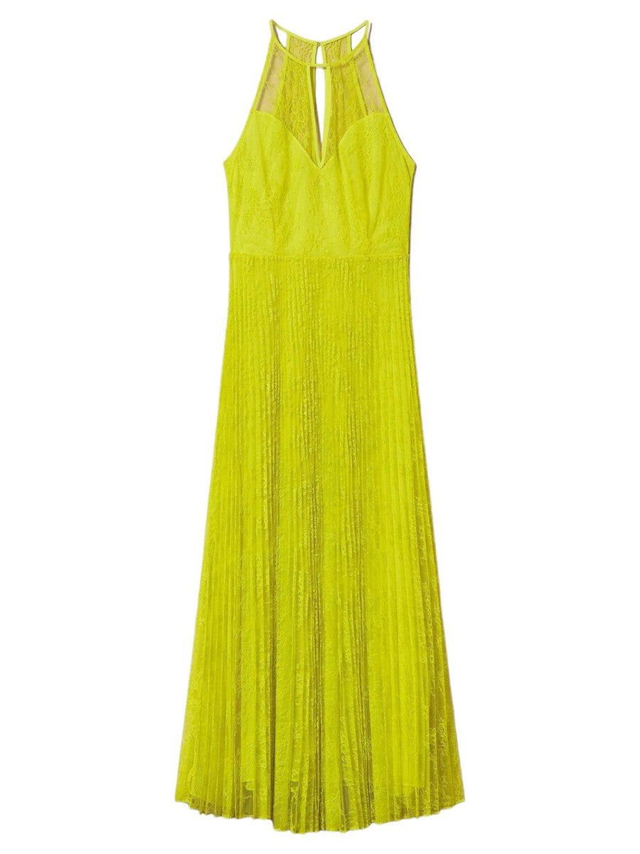 Abito lungo in georgette e pizzo-Twinset-Abiti-Vittorio Citro Boutique