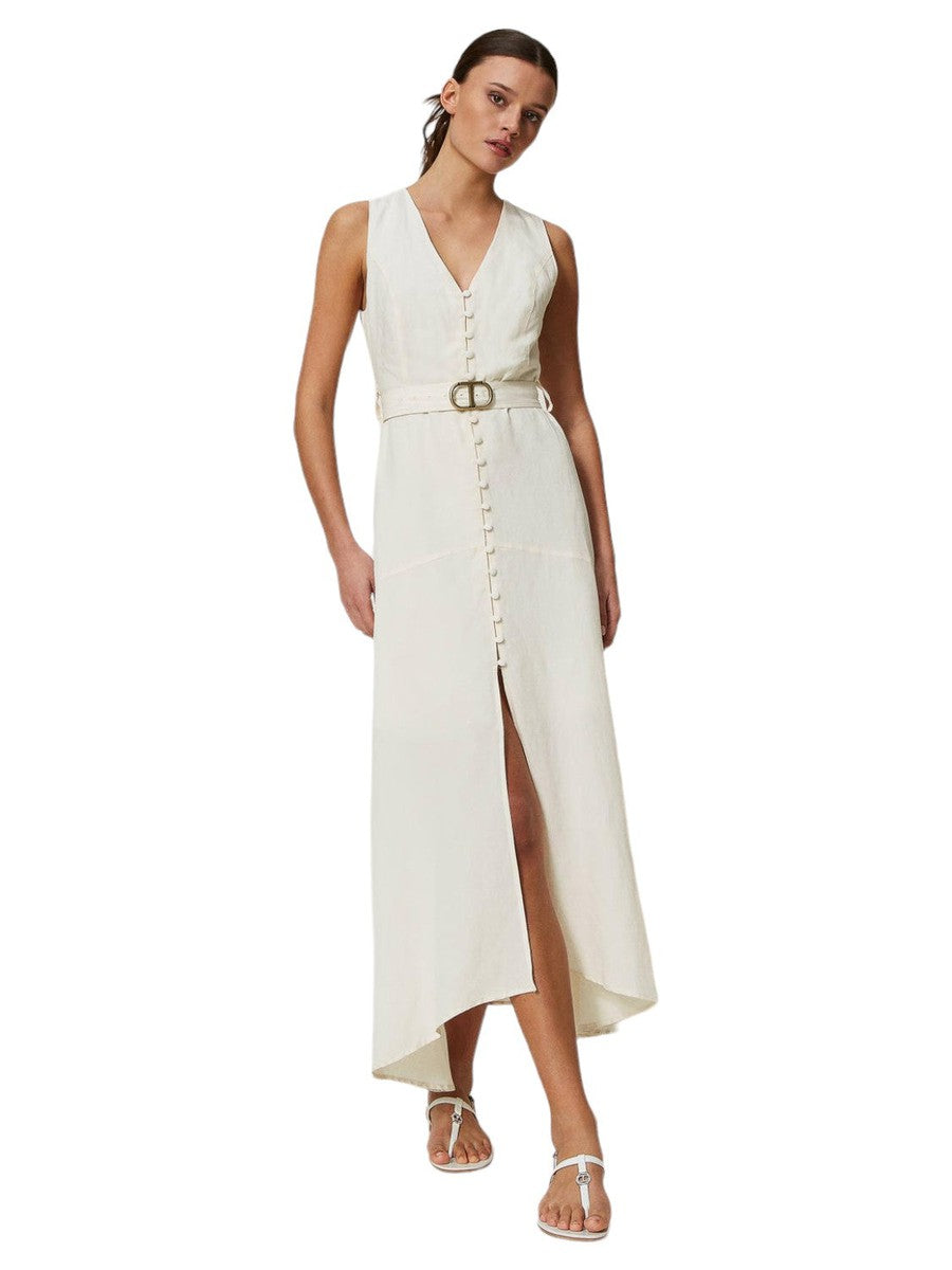 Abito Lungo in Tela di Misto Lino Eleganza e Comfort – Vittorio