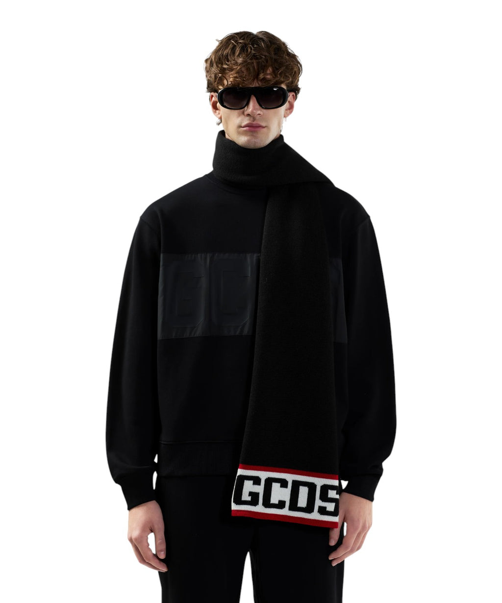 Sciarpa GCDS in Misto Lana Merino con Maxi Logo