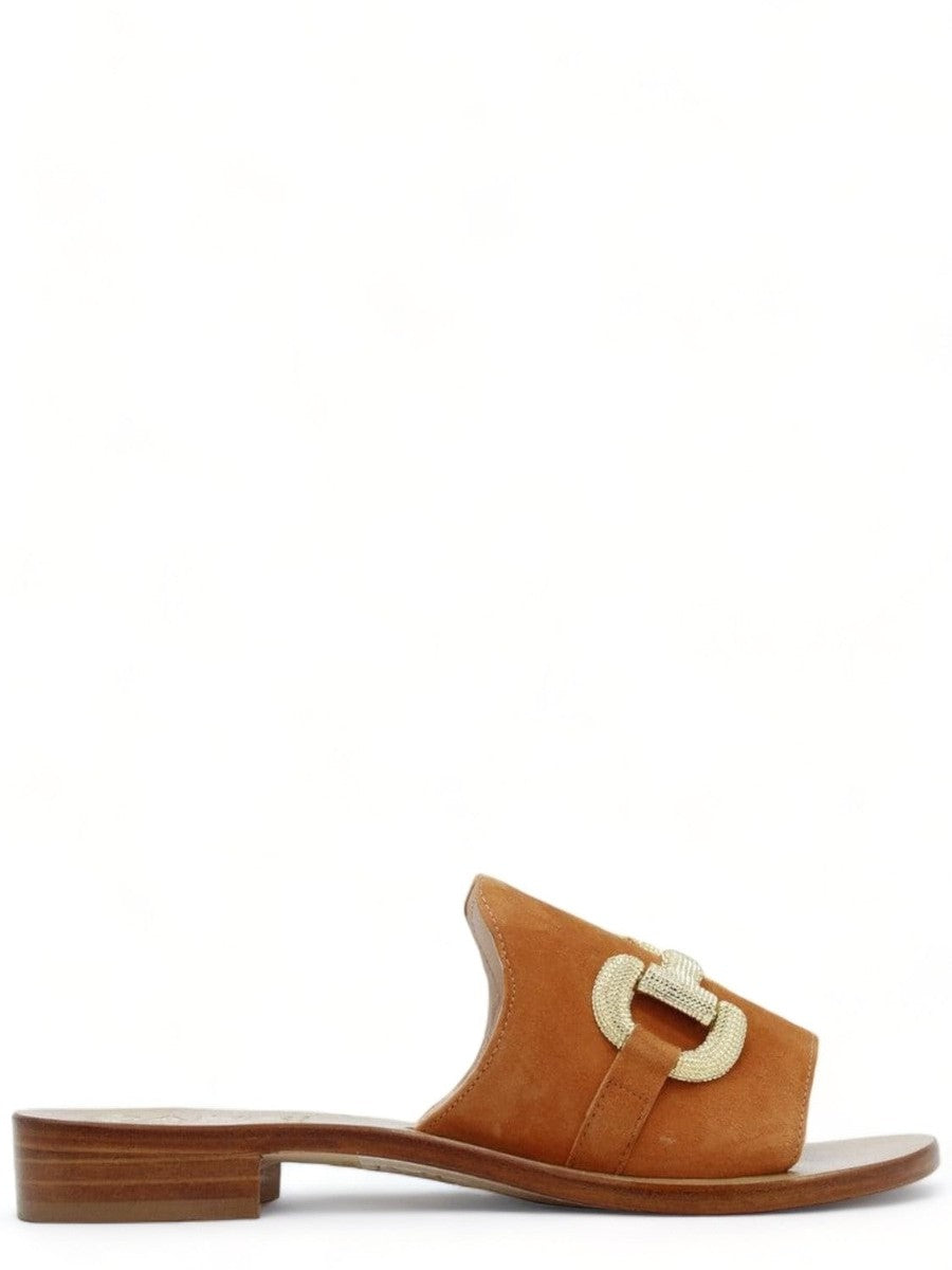 Ciabatte con applicazione catena-Ciabatte-Capri Vittorio Citro-Vittorio Citro Boutique