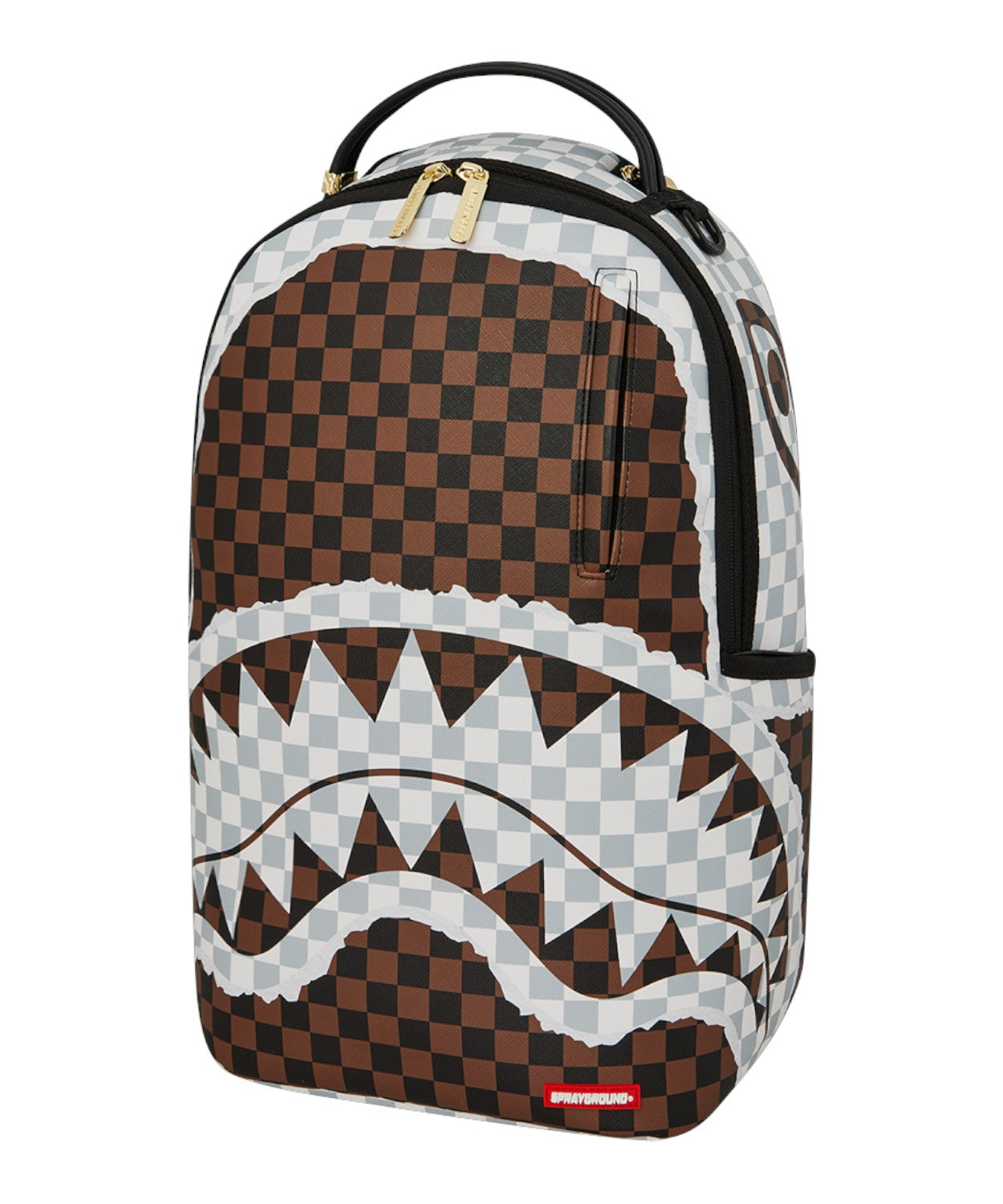 Sprayground Cream Brown Tear Check Backpack