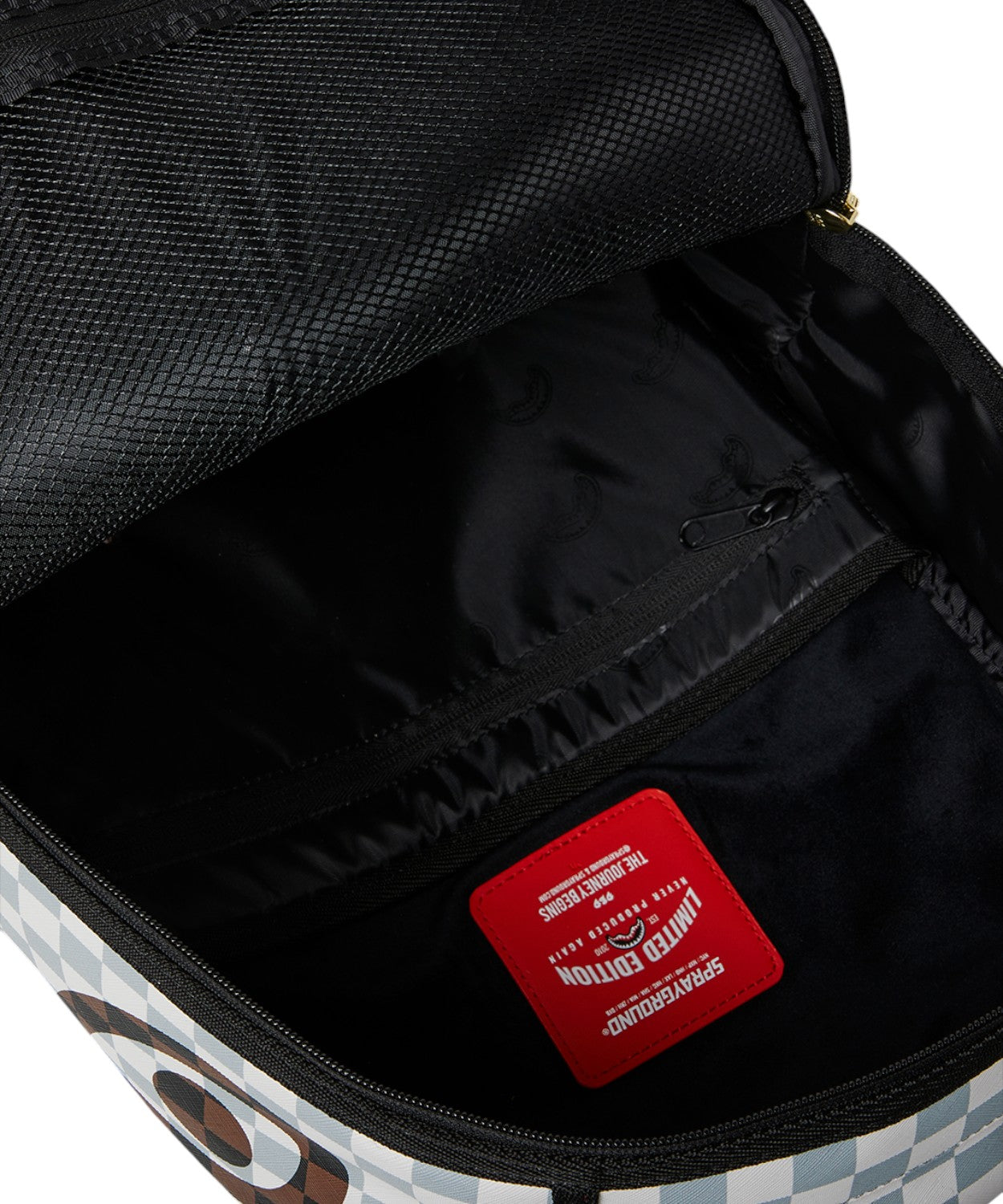 Sprayground Cream Brown Tear Check Backpack