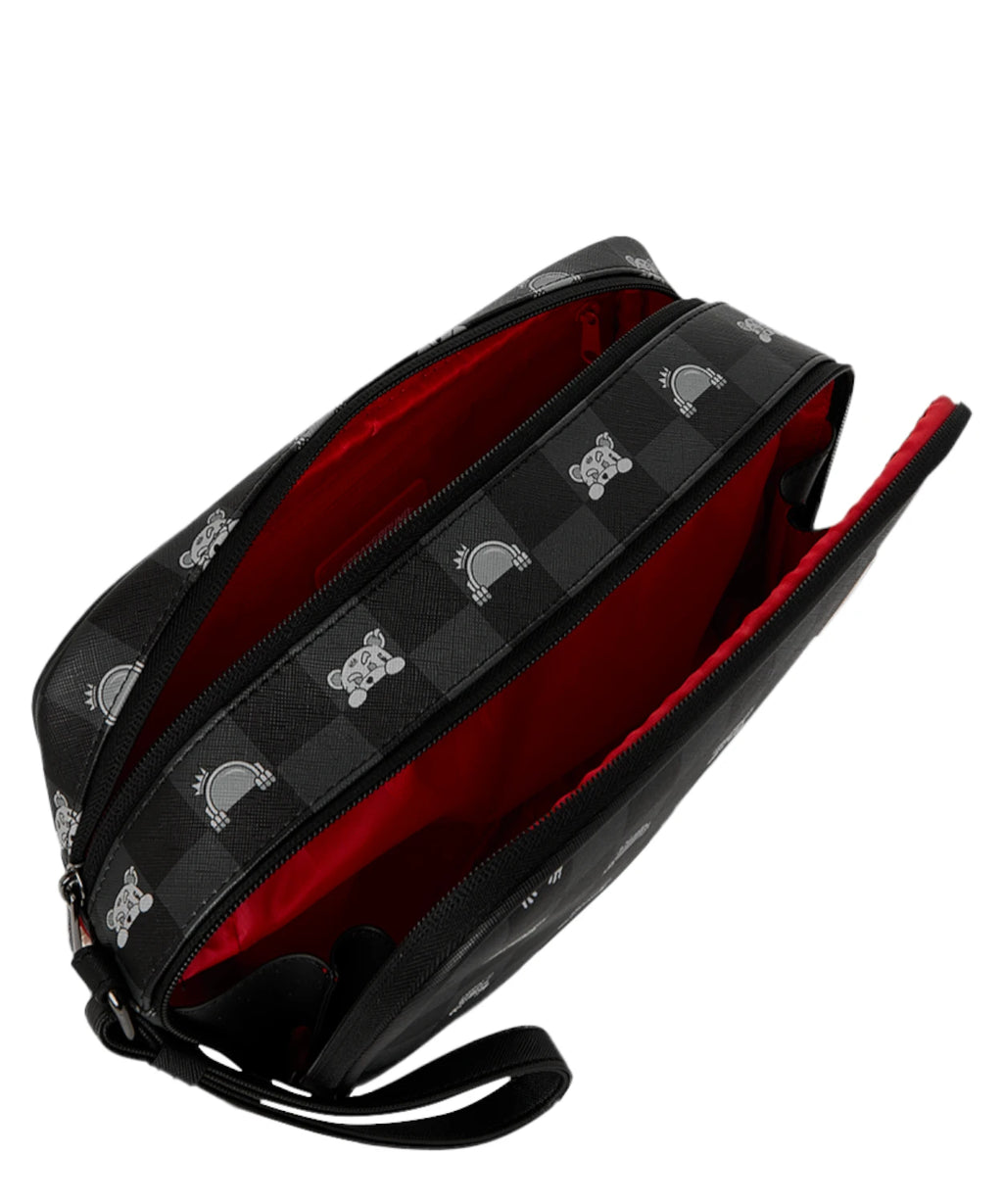 Sprayground Grijze Peeking Character Check Toilettas Brick Beauty Case