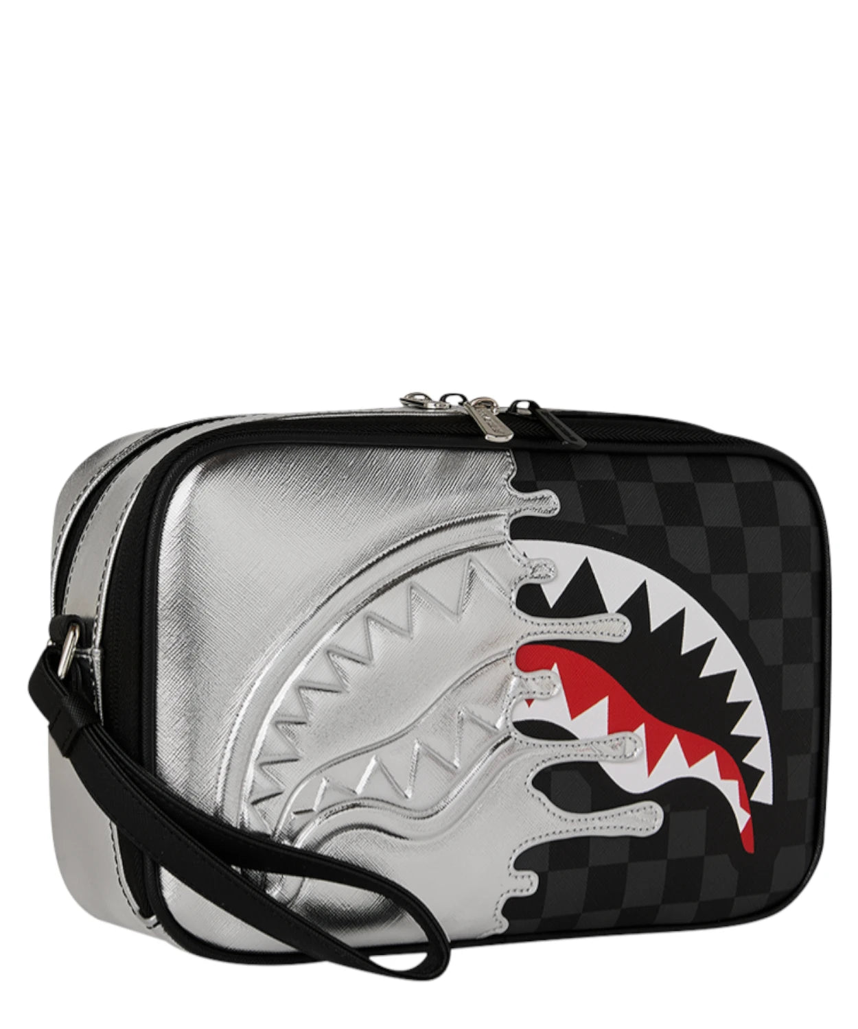Beauty Case Sprayground Silver Side Drip Black Check