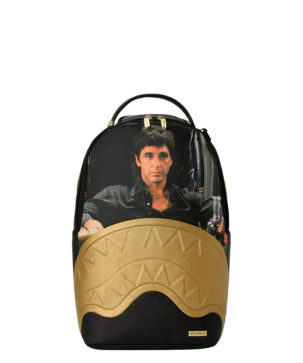 Zaino Sprayground Scarface dorato embossed