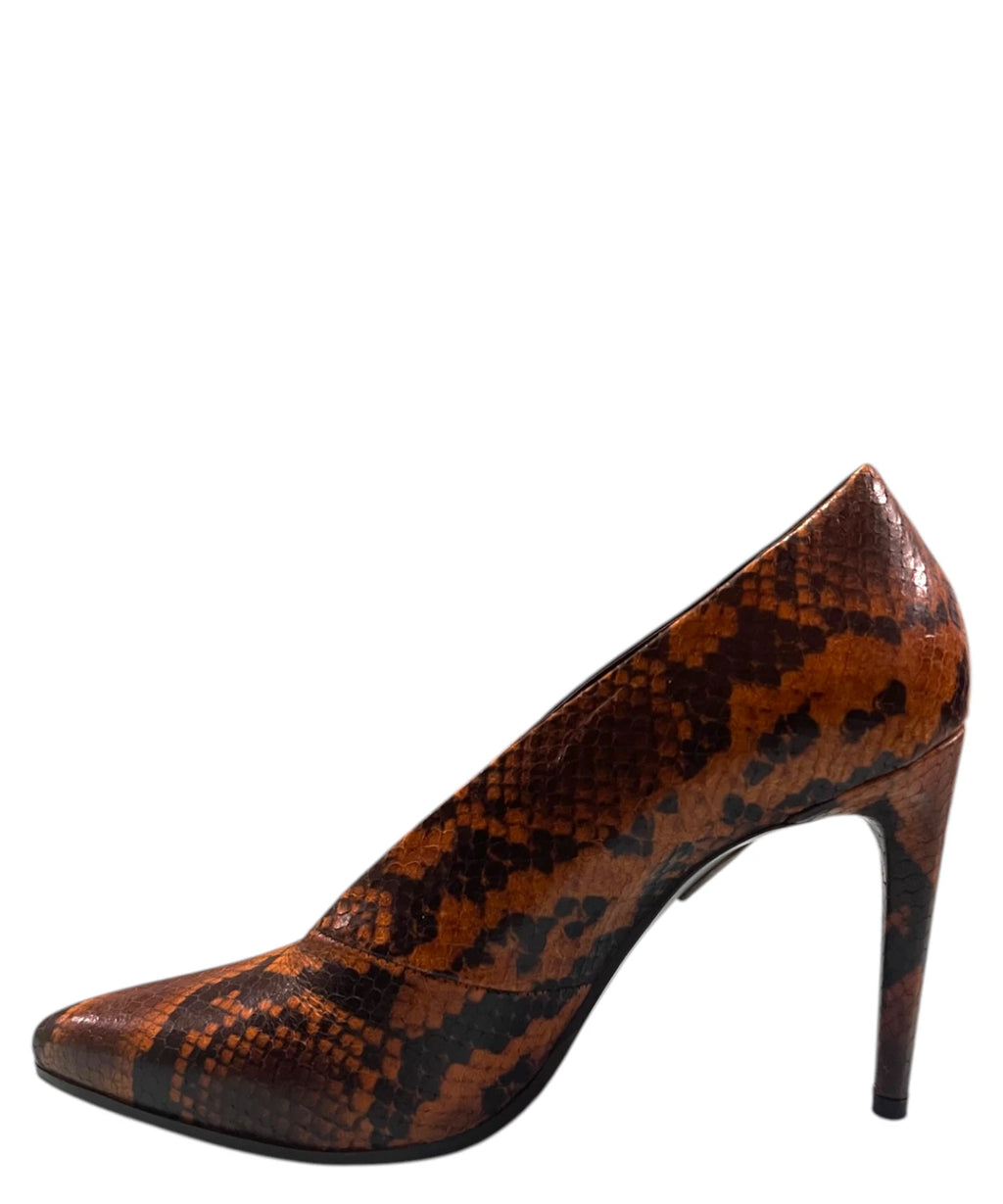 Pumps van Diamante papaia pitonleer