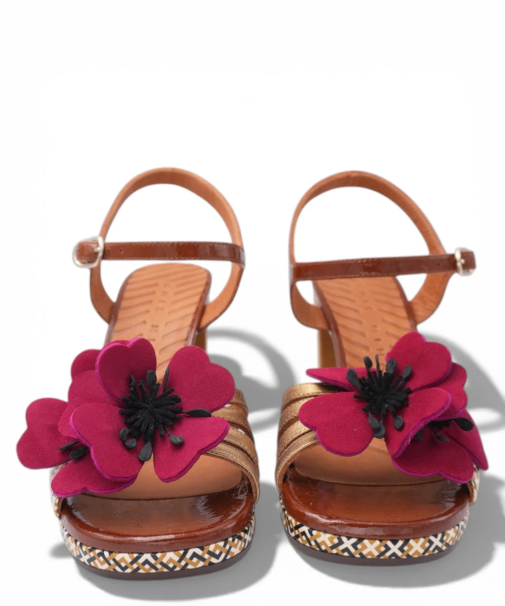 Dames Sandalen Chie Mihara PARLOTA48 met Rode Bloem