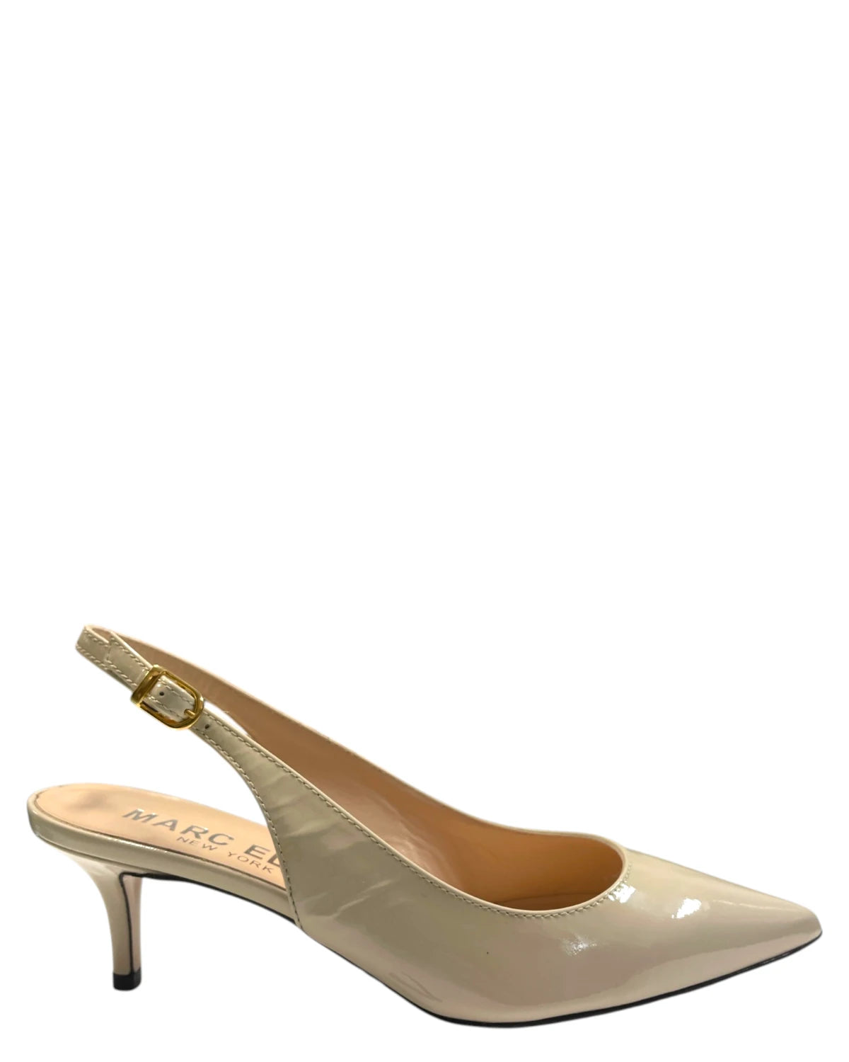 Marc Ellis Slingback Donna in Vernice Beige con Tacco Basso