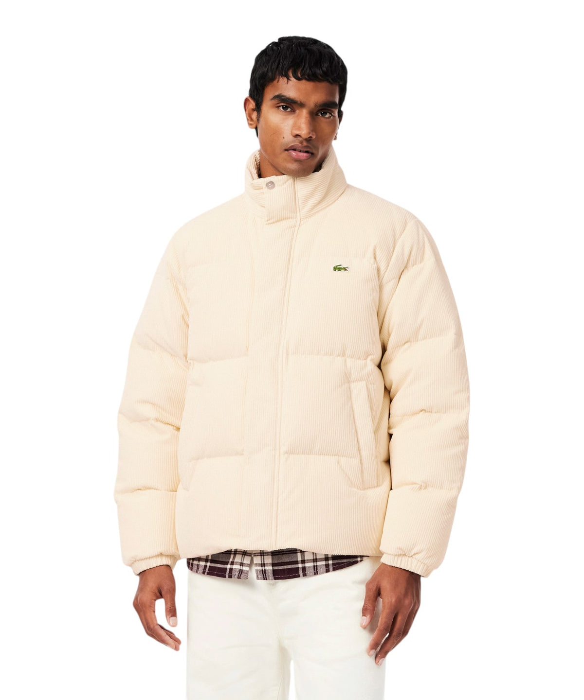 Lacoste Piumino in Velluto a Coste con Piuma