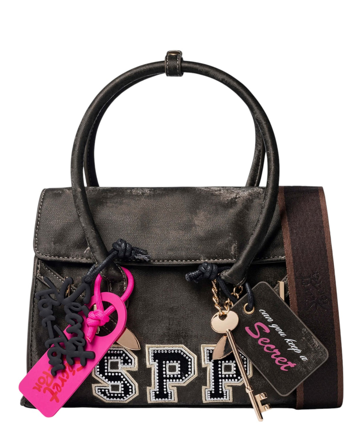 Secret Pon Pon Blayr Strass håndtaske med charm