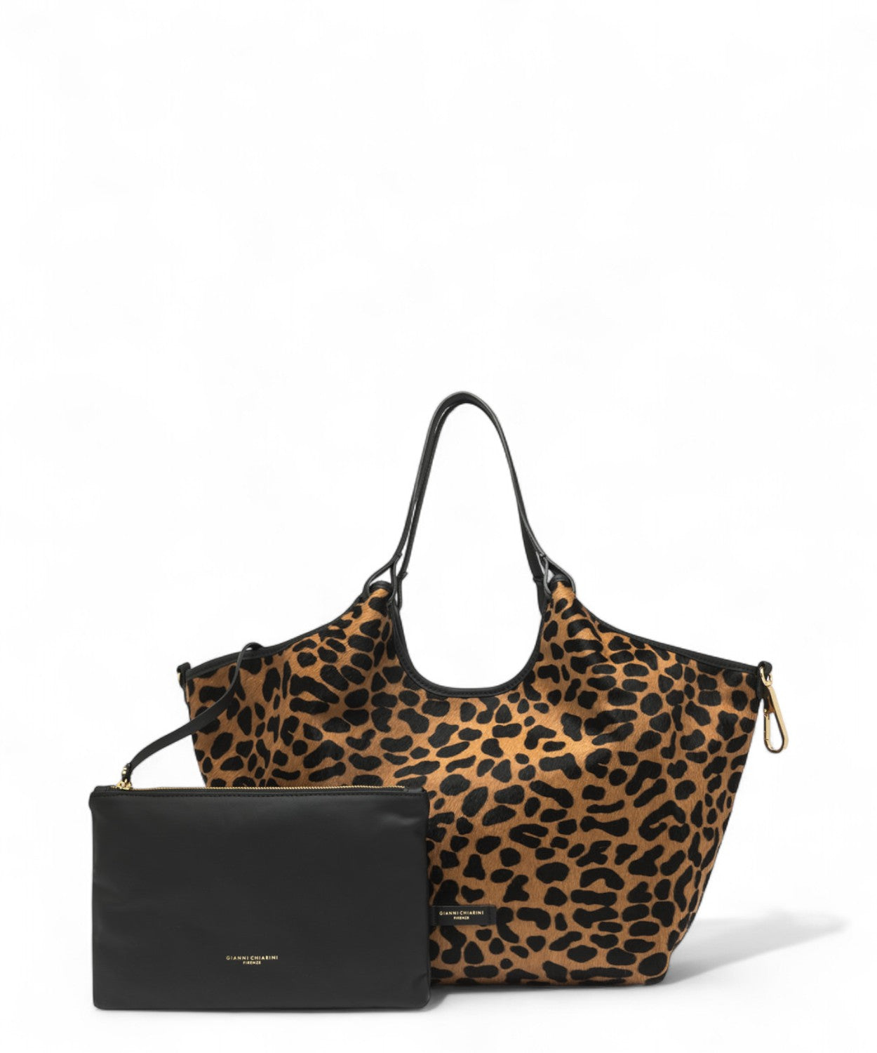 Gianni Chiarini Dua Big Borsa a Spalla in Pelle Effetto Cavallino