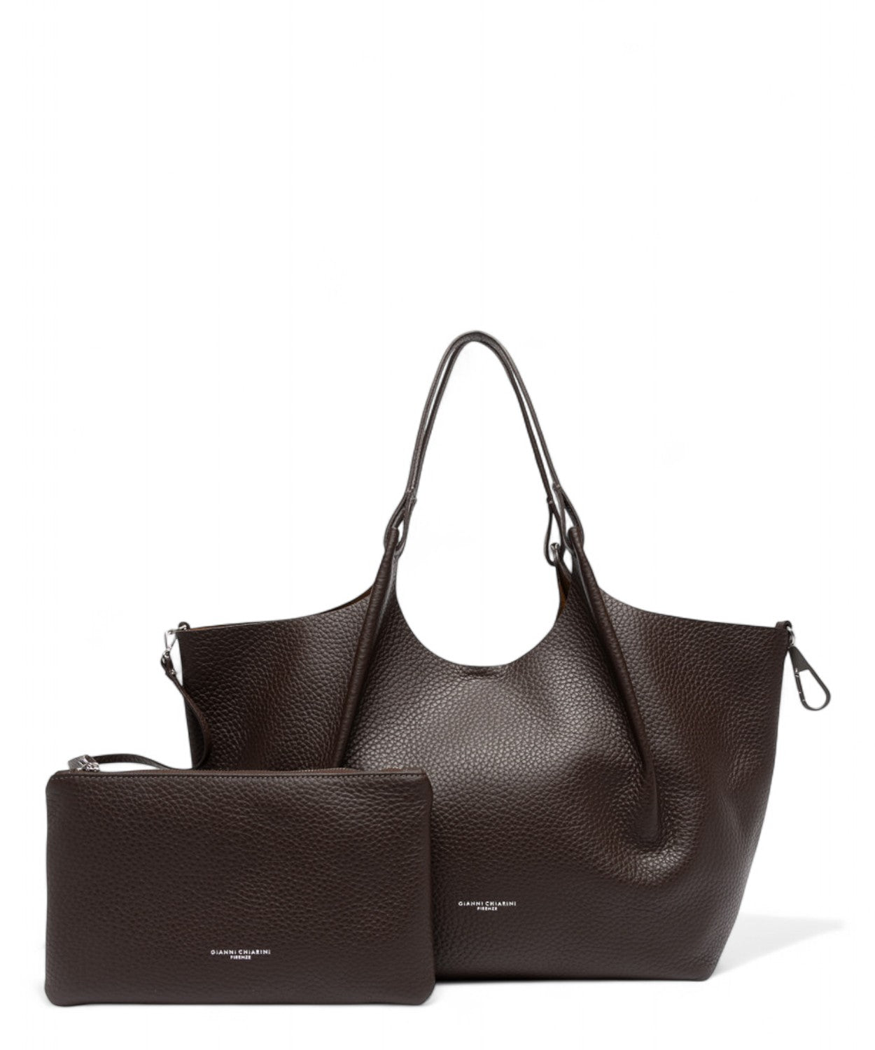 Gianni Chiarini Borsa Dua Big a Spalla in Pelle Double Grana Maxi