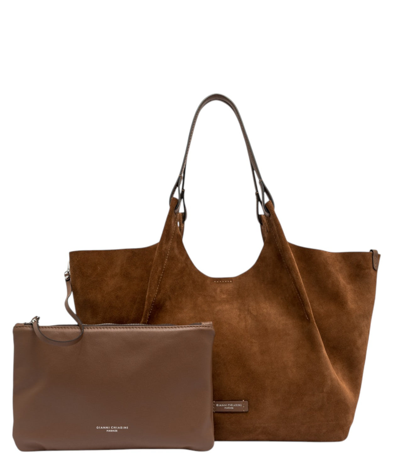 Borsa Dua in Pelle Scamosciata-Gianni Chiarini-Borse a spalla-Vittorio Citro Boutique