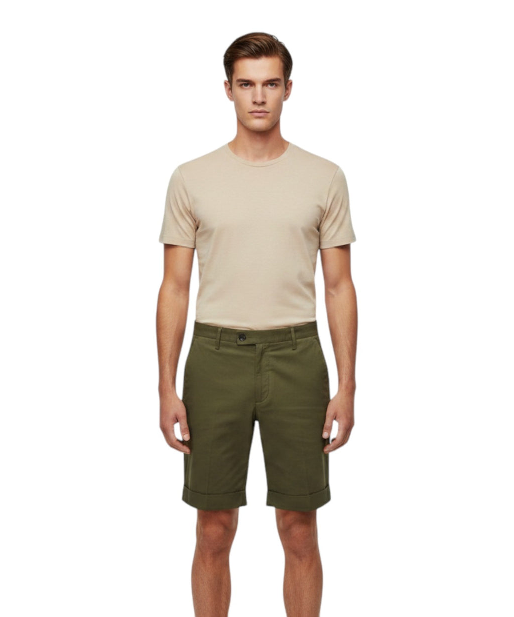 Men's Bermuda Shorts Michael Coal in Stretch Cotton