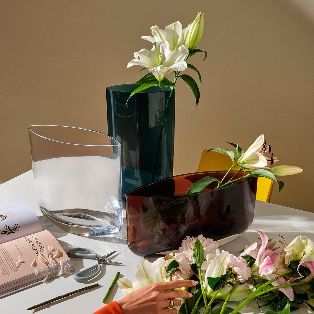 Blade Vase Tall Clear-NUDE EU-Vasi-Vittorio Citro Boutique
