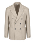 NUVOLA Heren double-breasted jas van stretch-wolflanel