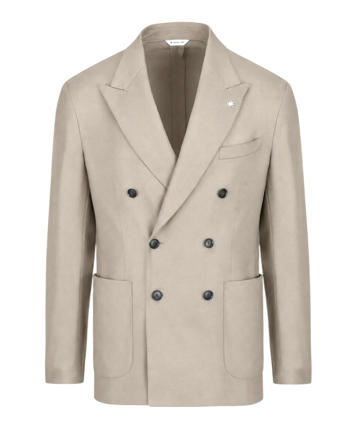 NUVOLA Heren double-breasted jas van stretch-wolflanel