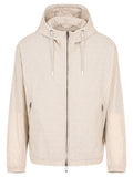 Blouson con cappuccio e zip in nylon light jacquard lettering all over-Emporio Armani-Giacche-Vittorio Citro Boutique