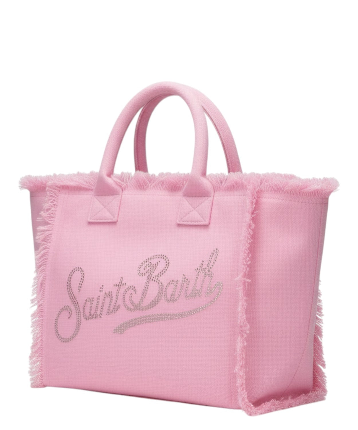 MC2 Saint Barth Vanity Bag in Canvas con Logo Strass