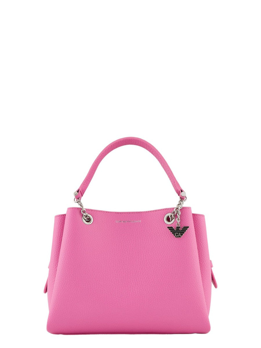 Borsa a Mano Effetto Palmellato con Charm Aquila: Eleganza Quotidiana-Emporio Armani-Borse a mano-Vittorio Citro Boutique