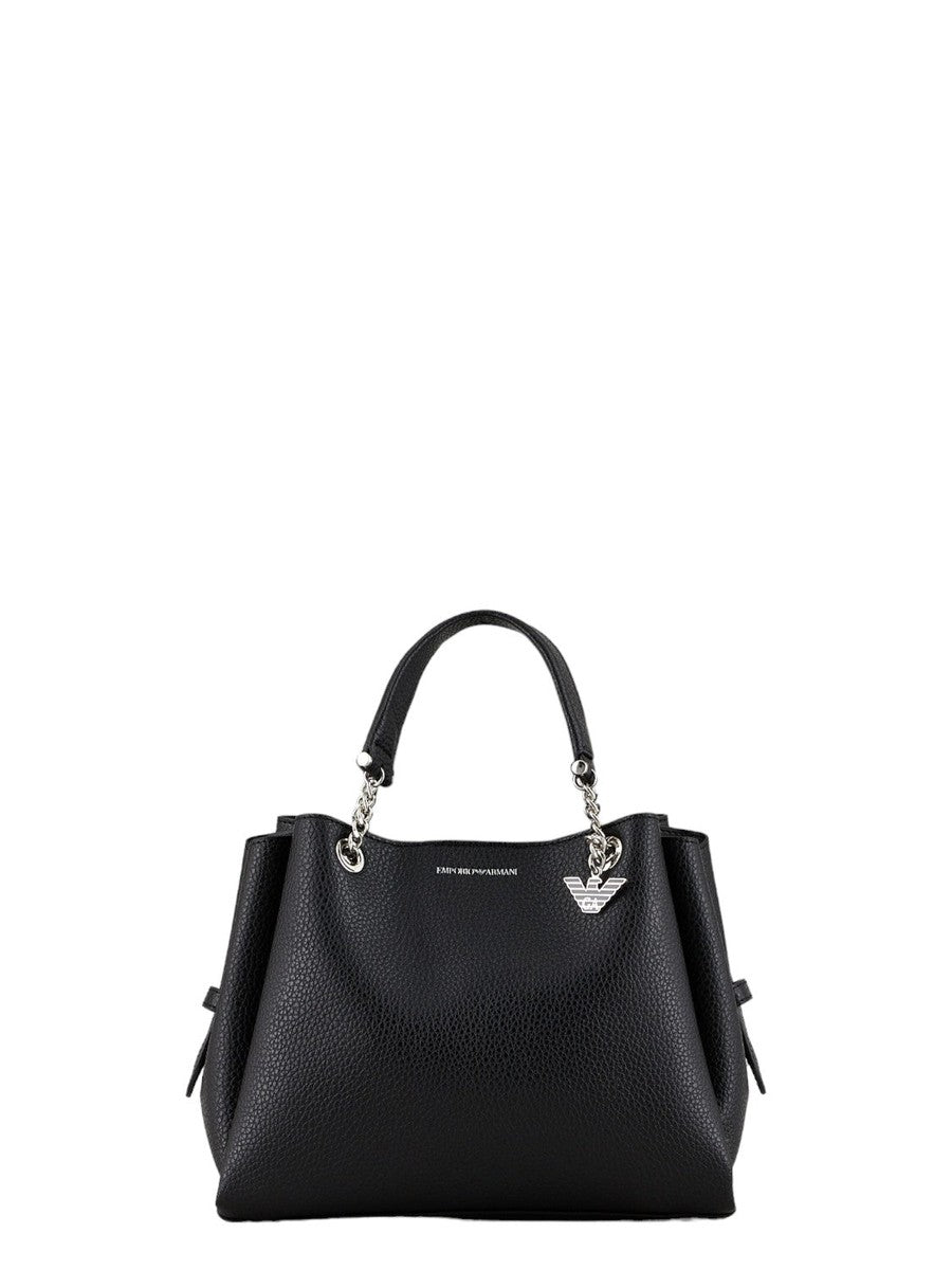 Borsa a Mano Effetto Palmellato con Charm Aquila: Eleganza Quotidiana-Emporio Armani-Borse a mano-Vittorio Citro Boutique