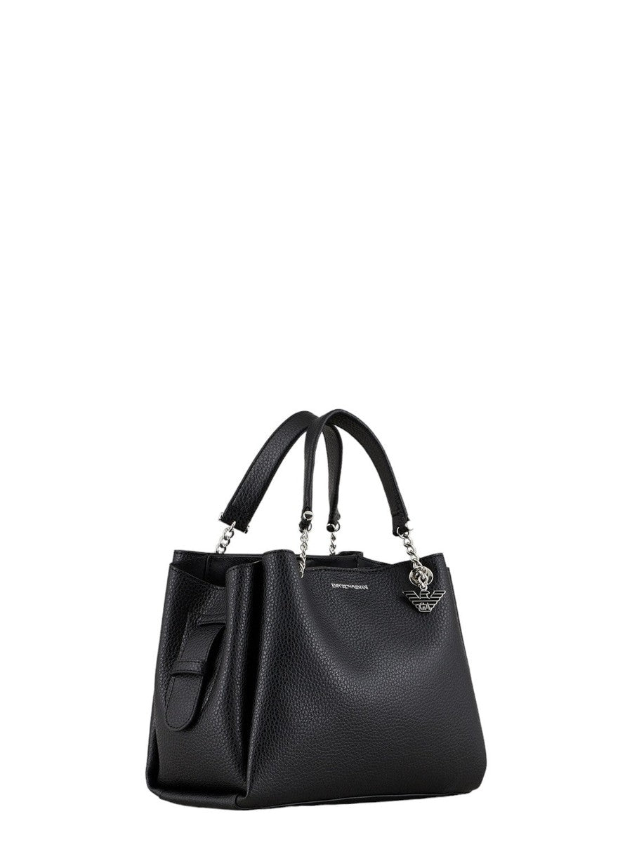 Borsa a Mano Effetto Palmellato con Charm Aquila: Eleganza Quotidiana-Emporio Armani-Borse a mano-Vittorio Citro Boutique