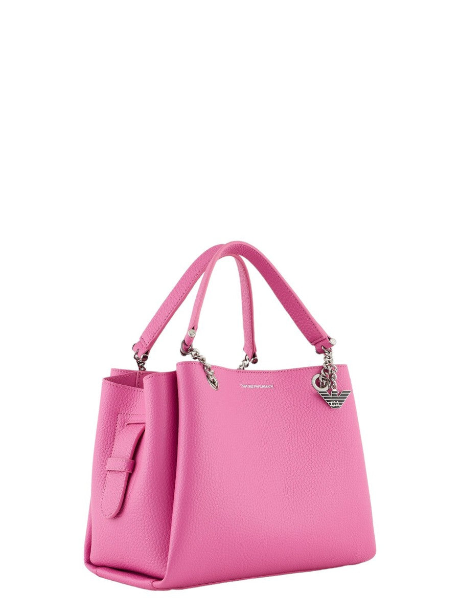 Borsa a Mano Effetto Palmellato con Charm Aquila: Eleganza Quotidiana-Emporio Armani-Borse a mano-Vittorio Citro Boutique