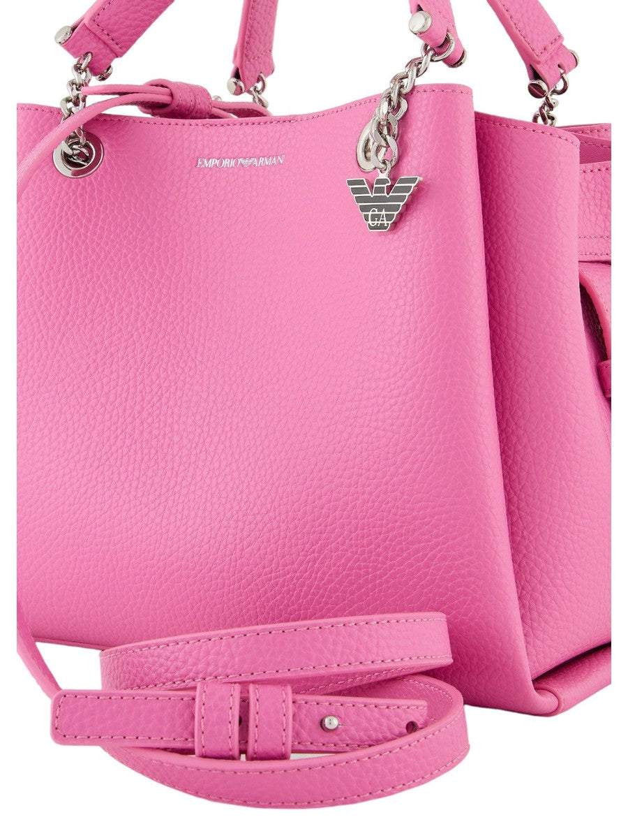 Borsa a Mano Effetto Palmellato con Charm Aquila: Eleganza Quotidiana-Emporio Armani-Borse a mano-Vittorio Citro Boutique