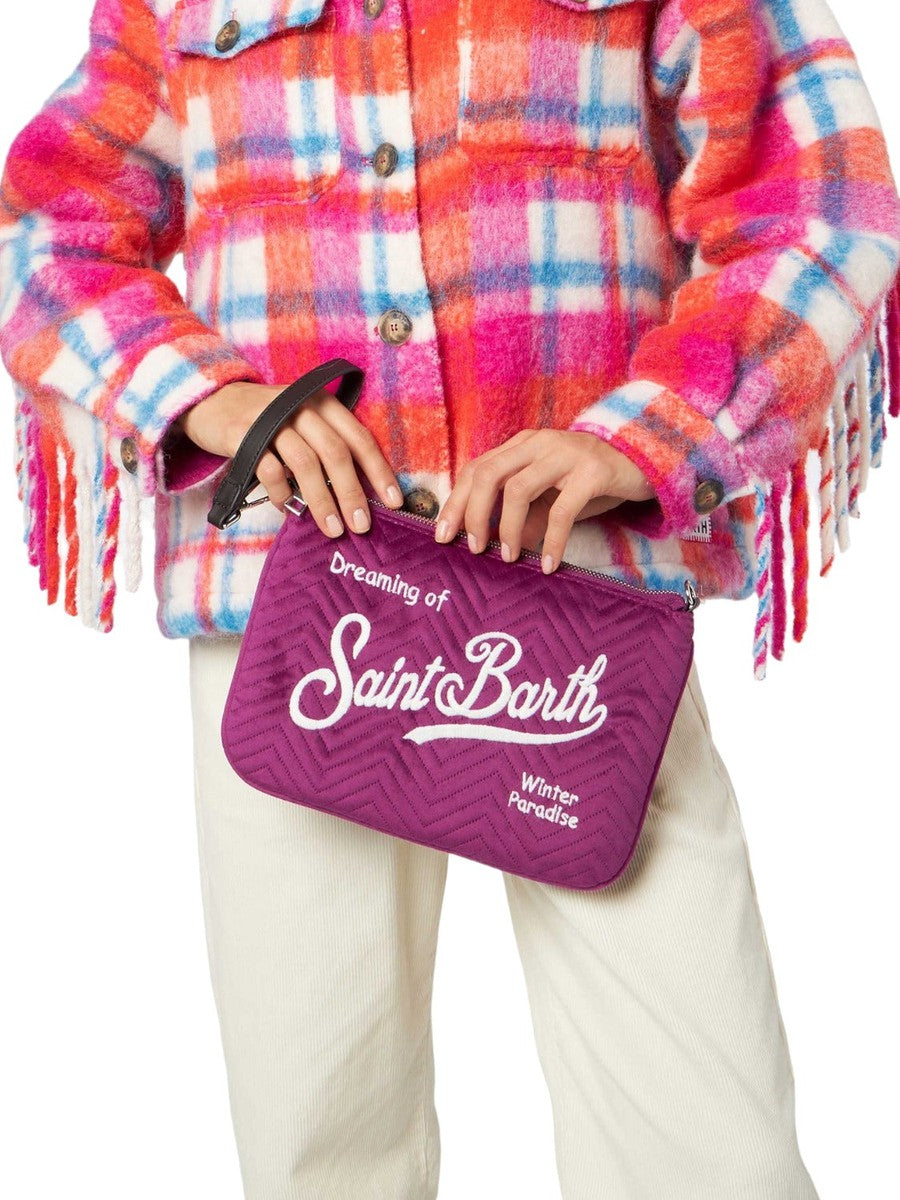 Pochette Parisienne sherpa in velluto trapuntato-Mc2 Saint Barth-Pochette-Vittorio Citro Boutique
