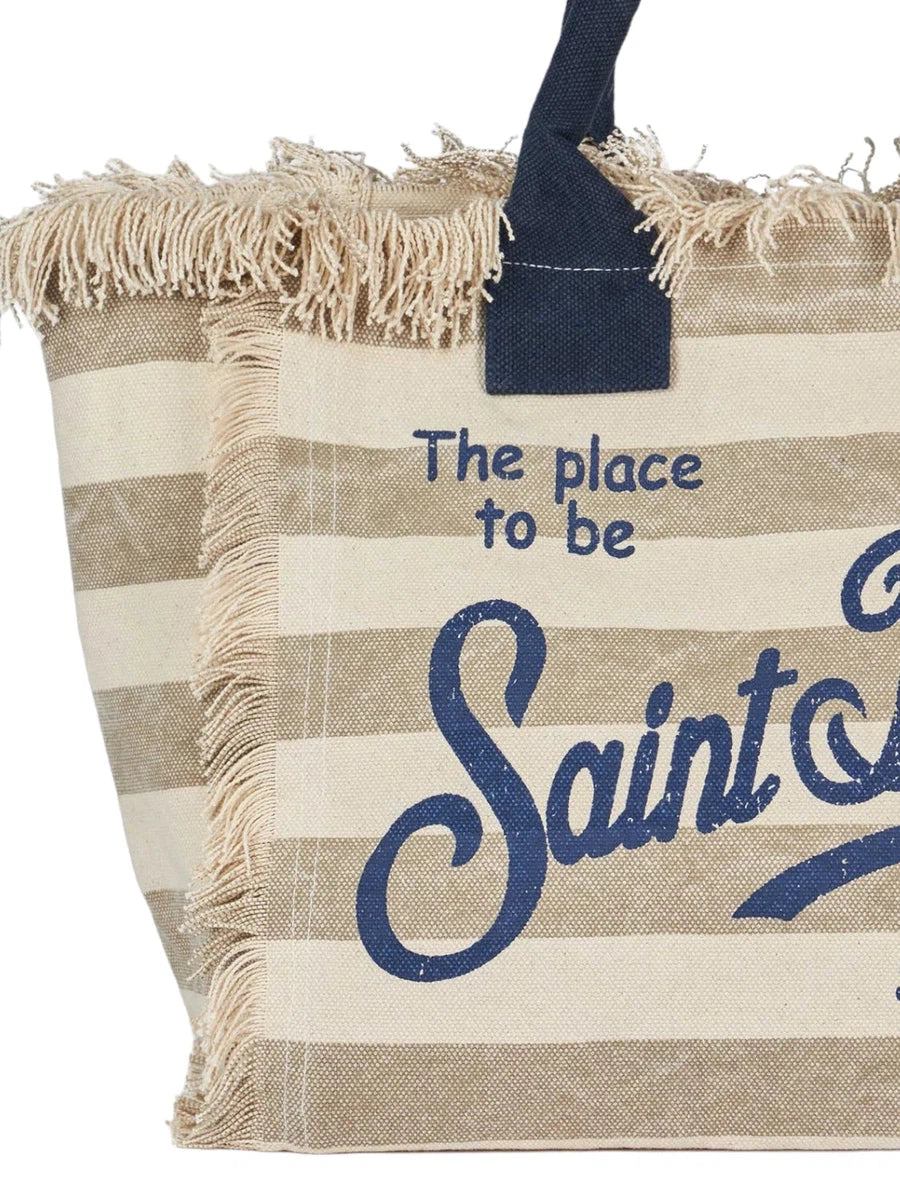 Borsa Tote Vanity a Righe in Tela di Cotone-Borse a mano-Mc2 Saint Barth-Vittorio Citro Boutique